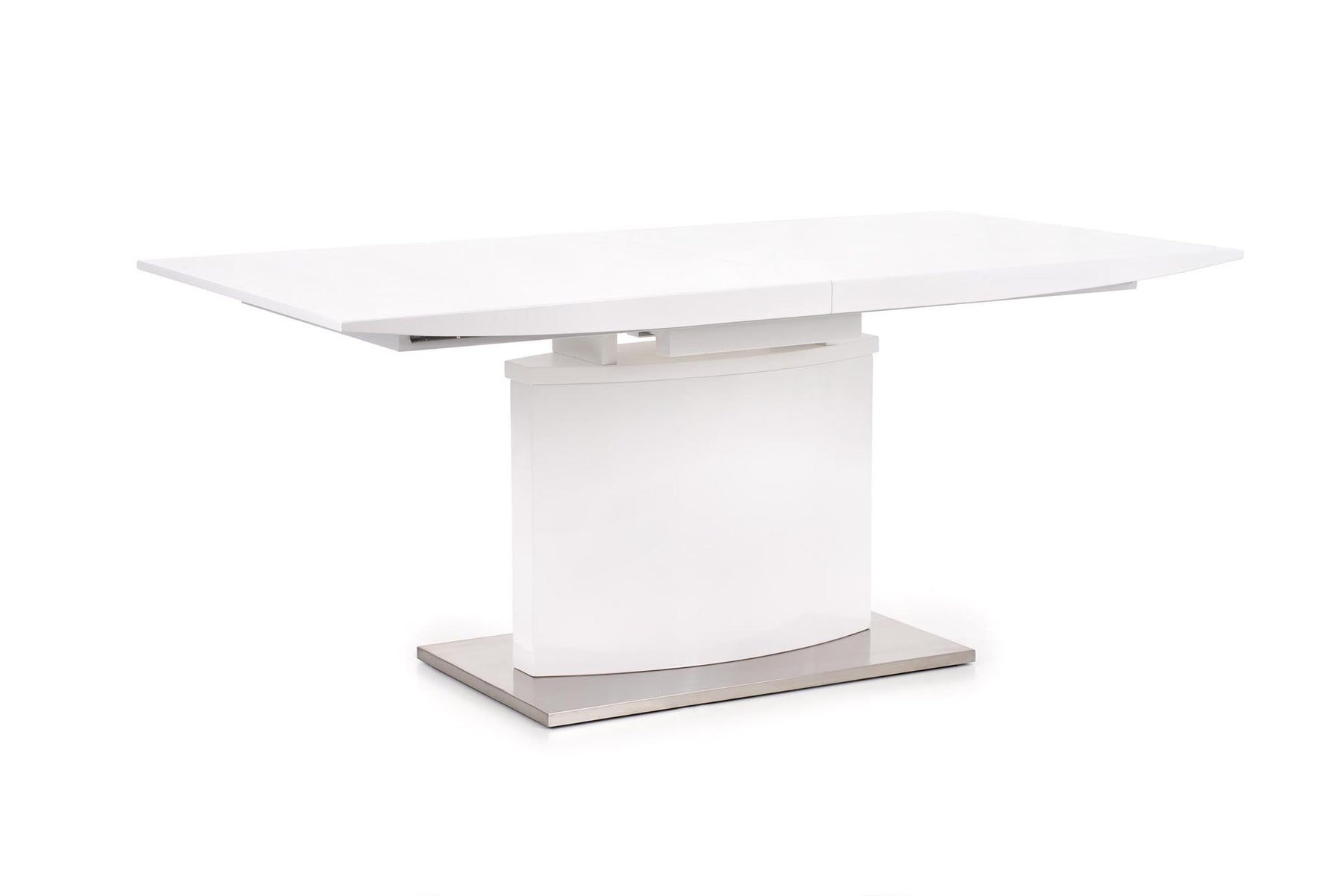 Tavolo allungabile in legno MDF laccato bianco con base in acciaio Marcello 180x90 cm - allungabile fino a 220 cm