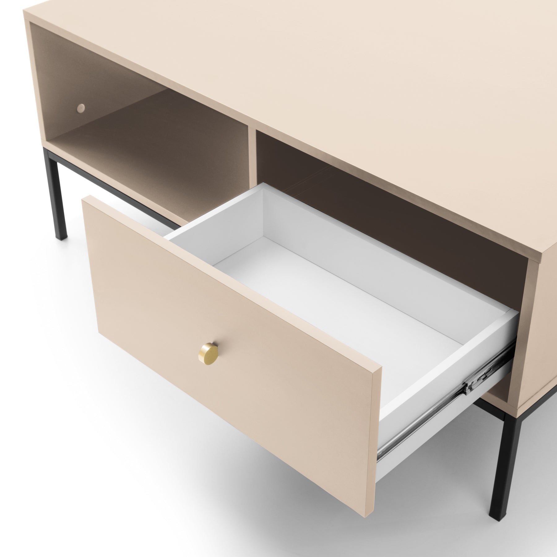 Tavolino con 1 cassetto in legno laminato Canterno 104x68 cm