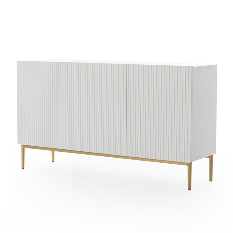 Madia 3 ante con piede in metallo oro Nicole 150x45 cm