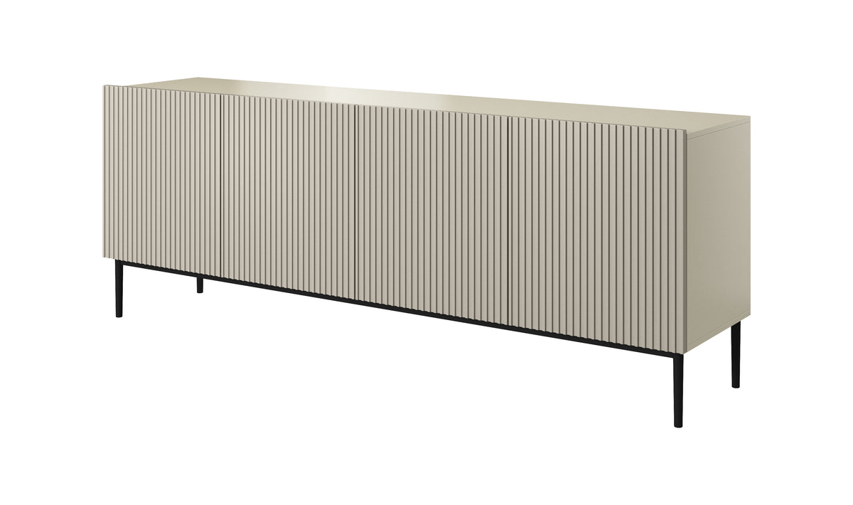 Madia 4 ante con piede in metallo nero Nicole 200x45 cm