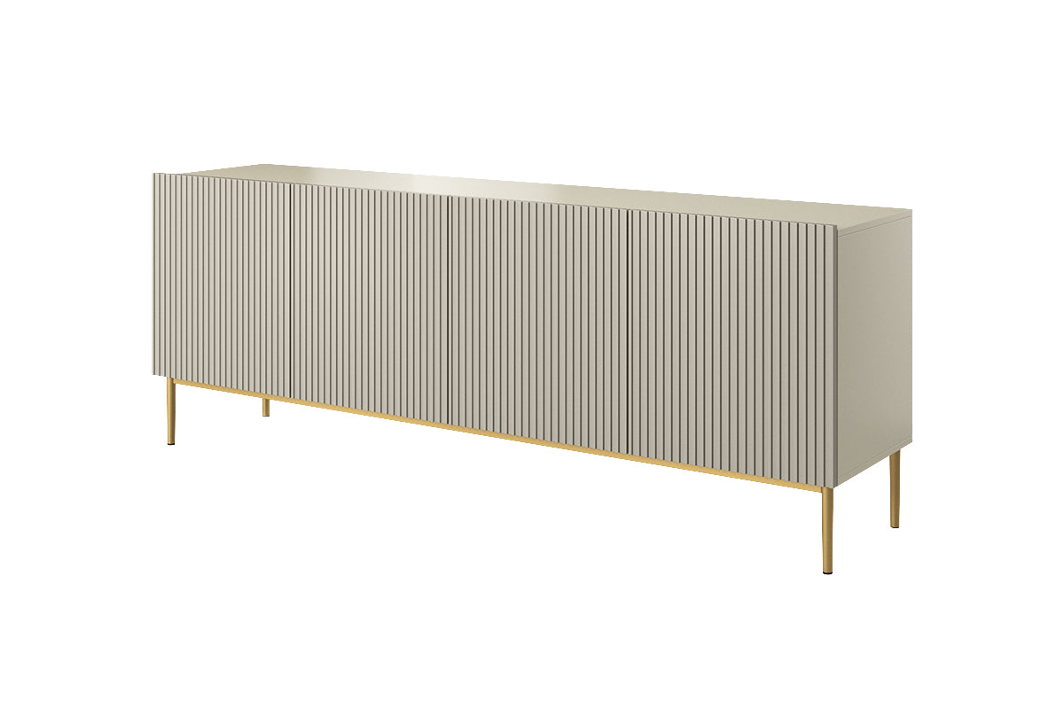 Madia cashmere 4 ante con piede in metallo oro Nicole 200 x 45 cm