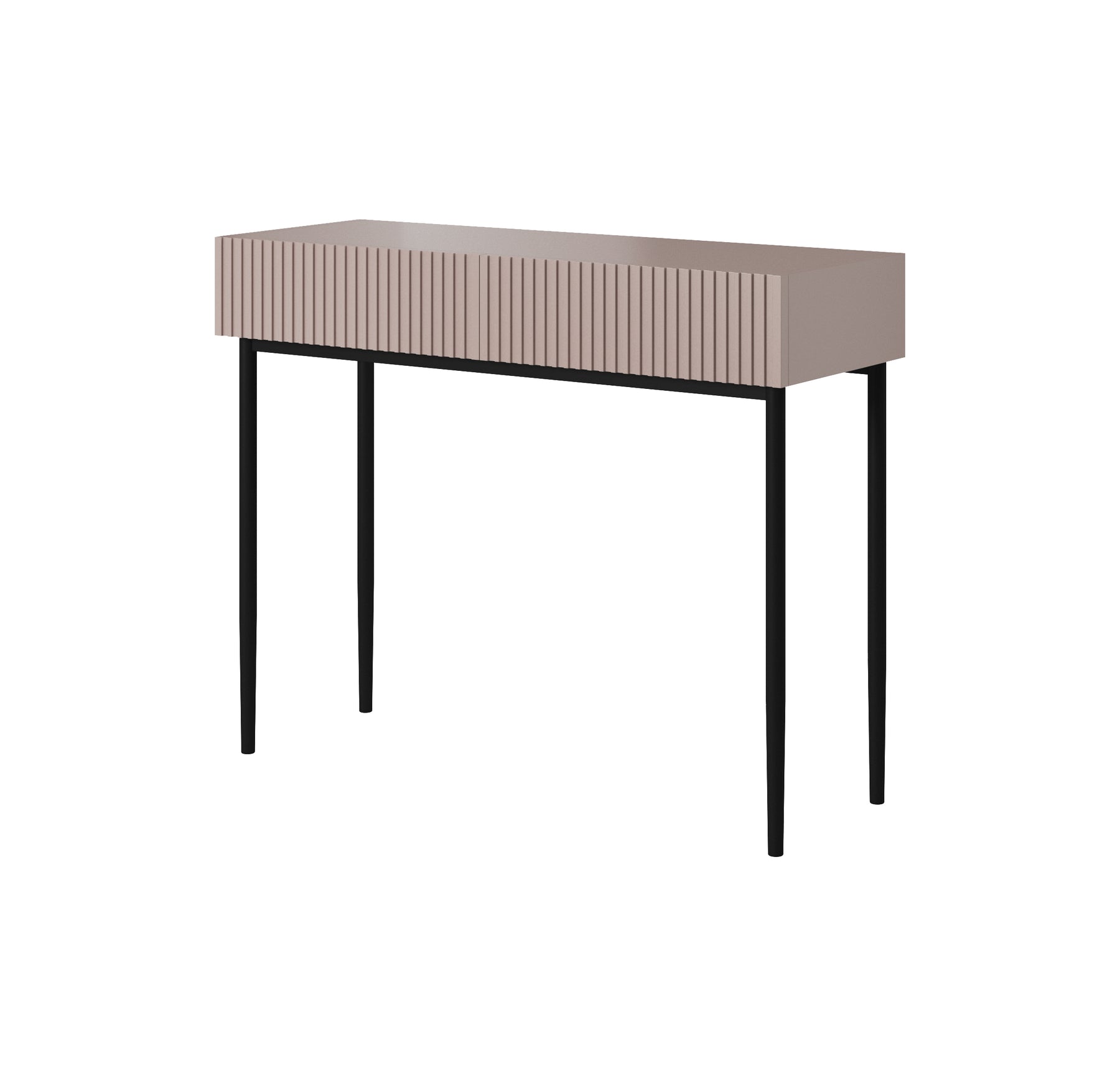 Consolle 2 cassetti con piede in metallo nero Nicole 100x82 cm