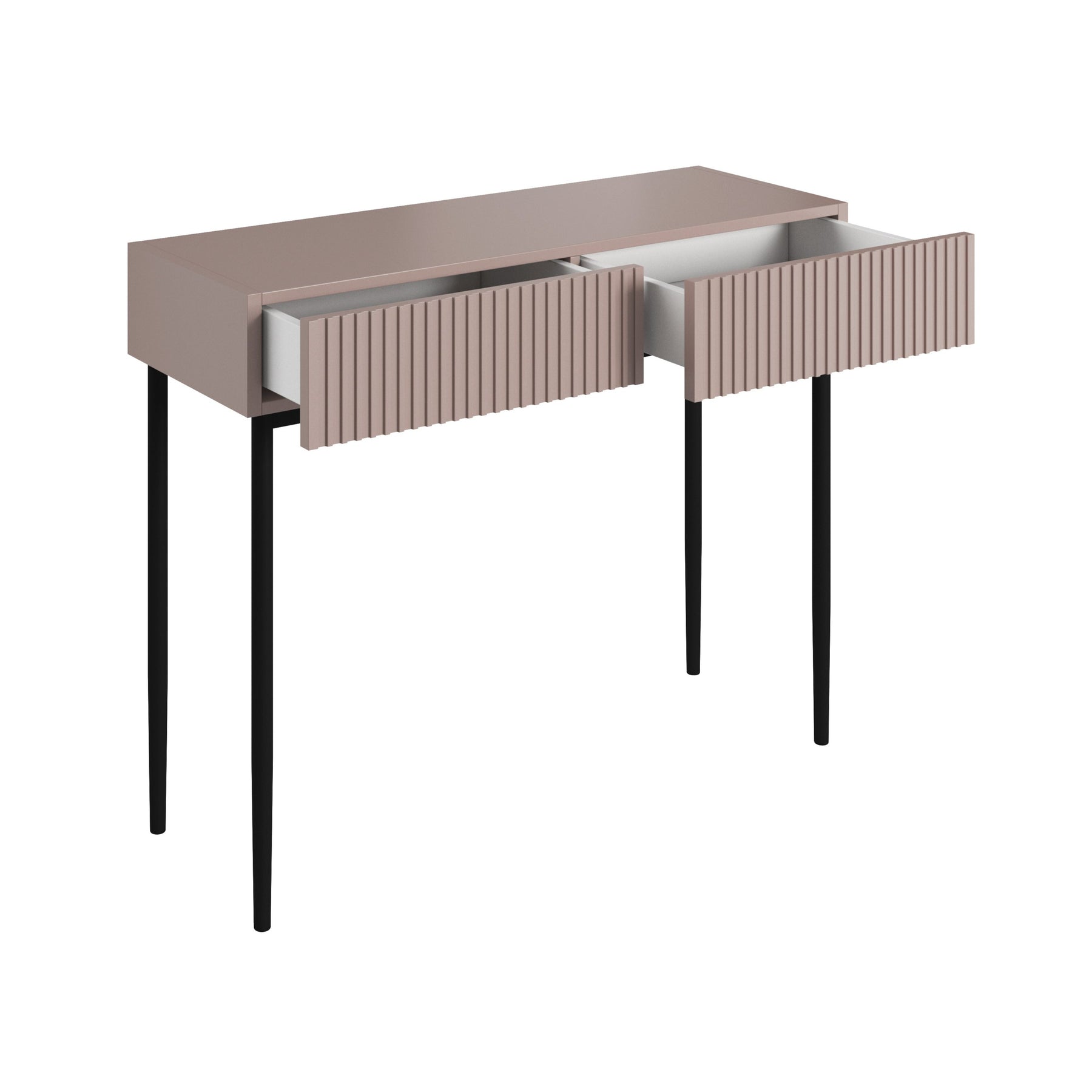 Consolle 2 cassetti con piede in metallo nero Nicole 100x82 cm