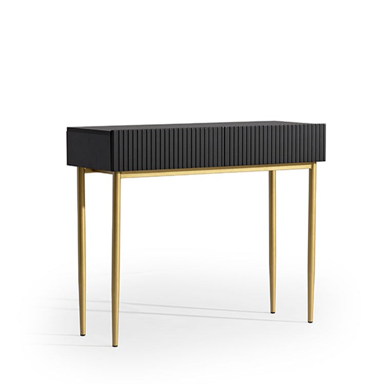 Consolle 2 cassetti con piede in metallo oro Nicole 100x82 cm