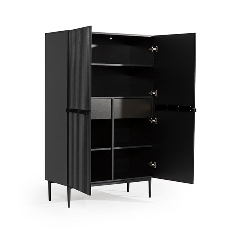 Credenza 2 ante con piede in metallo nero Nicole 100x160 cm