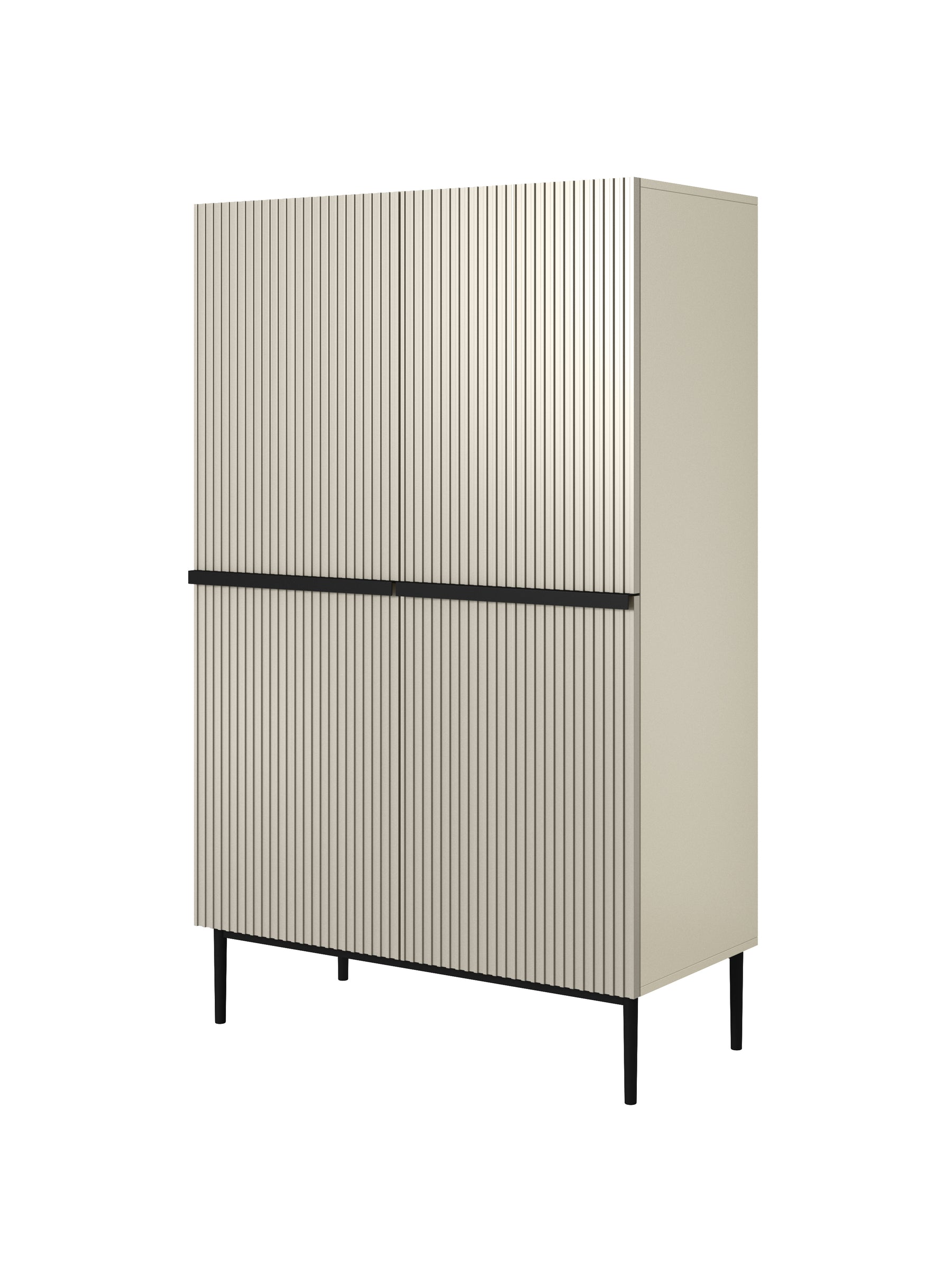 Credenza 2 ante con piede in metallo nero Nicole 100x160 cm