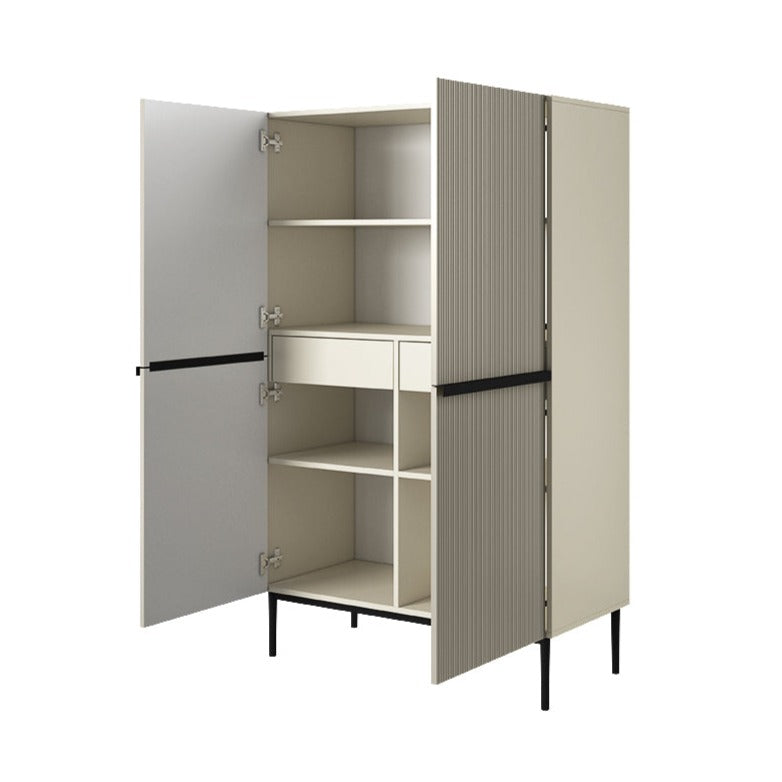 Credenza 2 ante con piede in metallo nero Nicole 100x160 cm