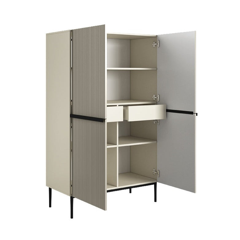 Credenza 2 ante con piede in metallo nero Nicole 100x160 cm