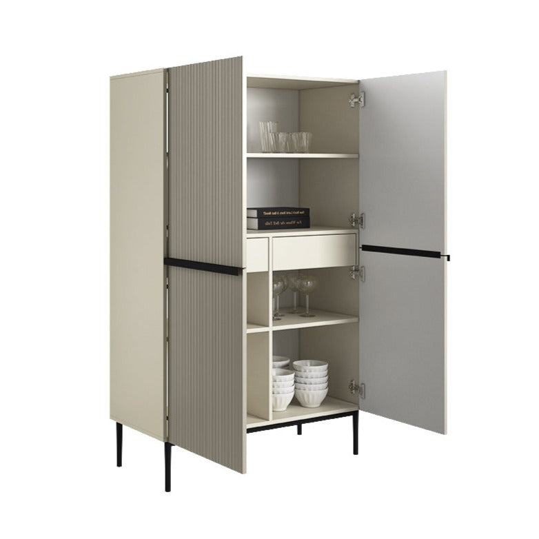 Credenza 2 ante con piede in metallo nero Nicole 100x160 cm