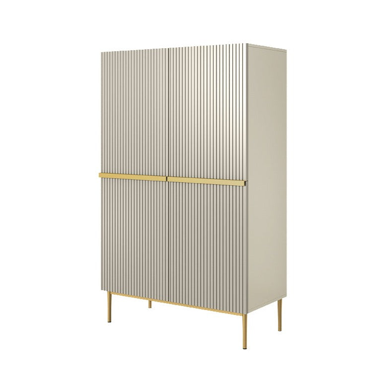 Credenza cashmere 2 ante con piede in metallo oro Nicole 100 x 160 cm