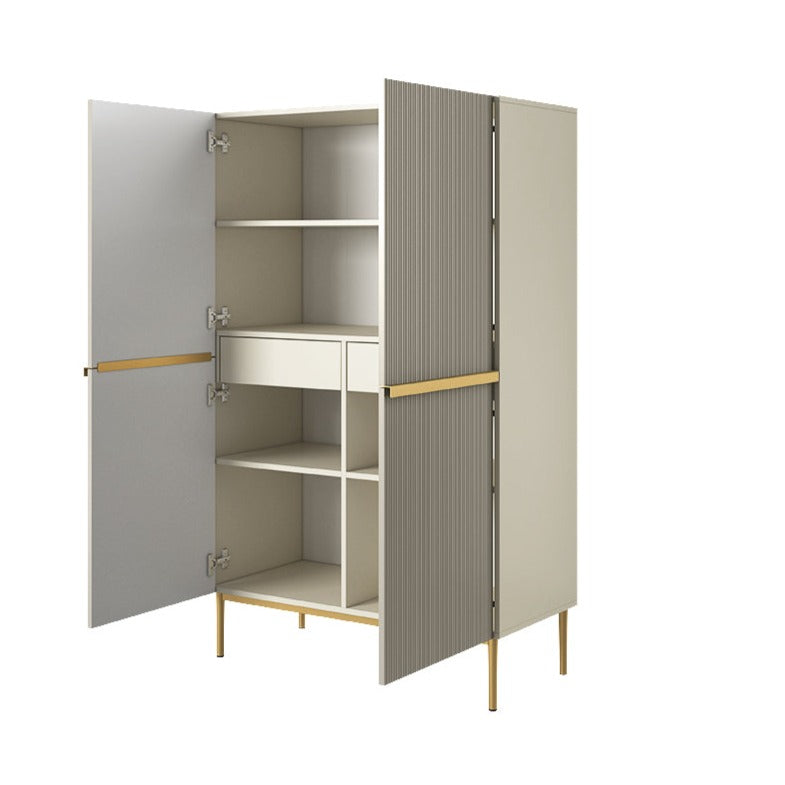 Credenza cashmere 2 ante con piede in metallo oro Nicole 100 x 160 cm