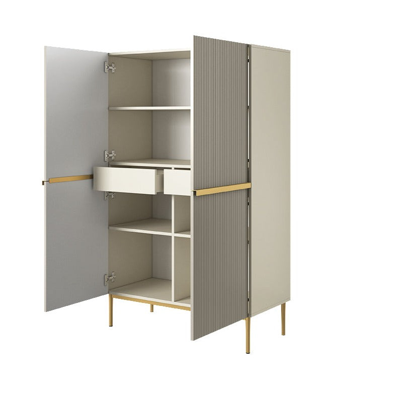 Credenza cashmere 2 ante con piede in metallo oro Nicole 100 x 160 cm