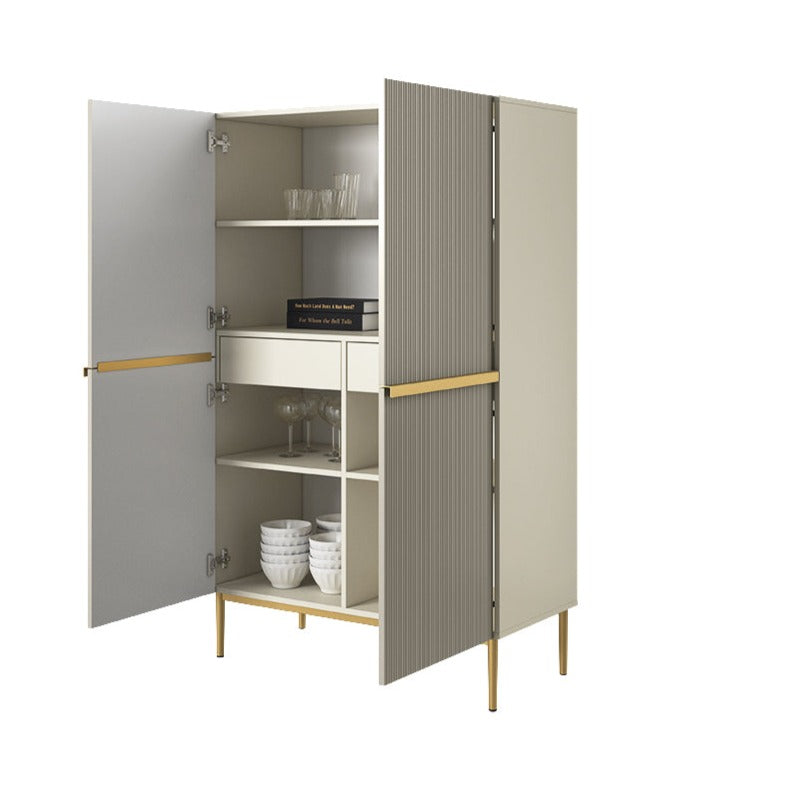 Credenza cashmere 2 ante con piede in metallo oro Nicole 100 x 160 cm
