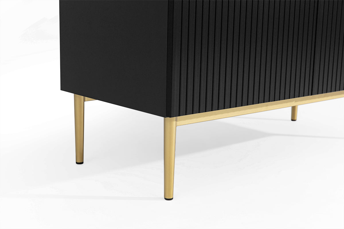 Credenza 2 ante con piede in metallo oro Nicole 100 x 160 cm
