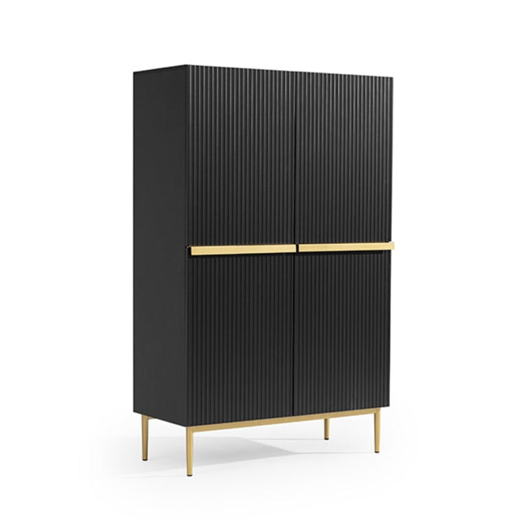 Credenza 2 ante con piede in metallo oro Nicole 100 x 160 cm