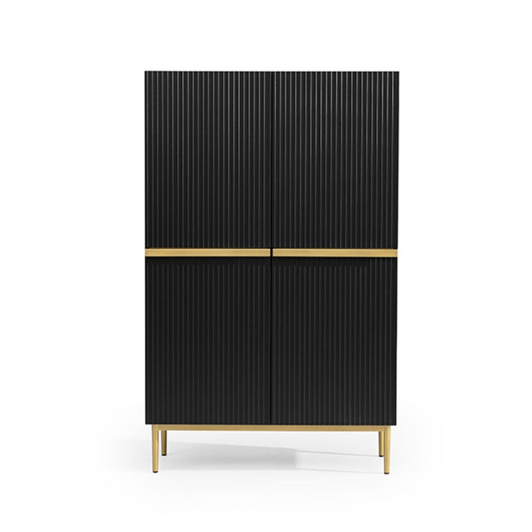 Credenza 2 ante con piede in metallo oro Nicole 100 x 160 cm
