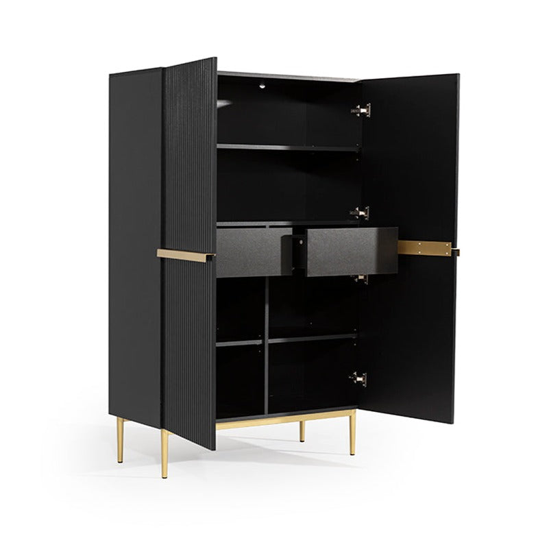 Credenza 2 ante con piede in metallo oro Nicole 100 x 160 cm