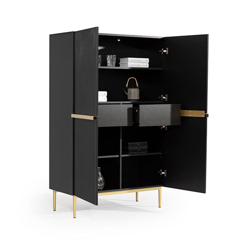 Credenza 2 ante con piede in metallo oro Nicole 100 x 160 cm