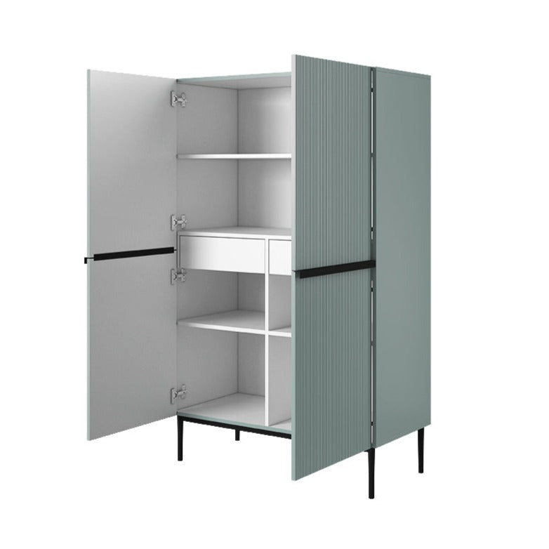 Credenza 2 ante con piede in metallo nero Nicole 100x160 cm