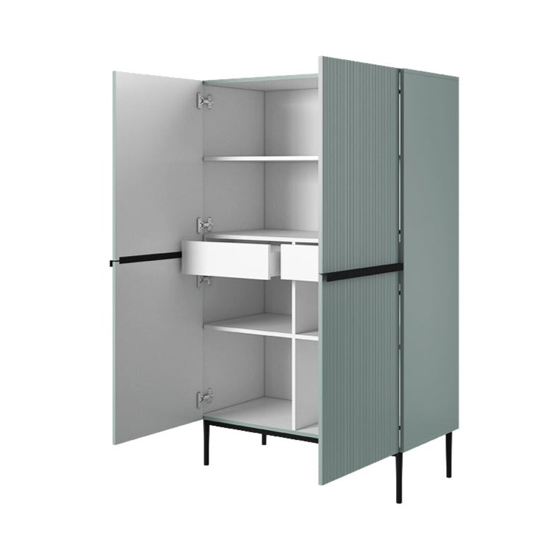 Credenza 2 ante con piede in metallo nero Nicole 100x160 cm