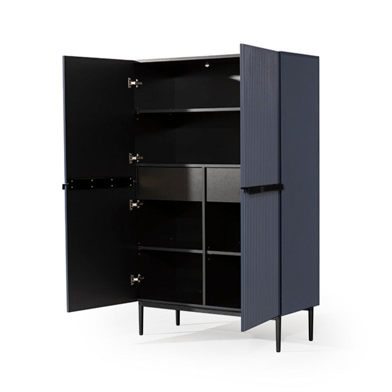 Credenza 2 ante con piede in metallo nero Nicole 100x160 cm