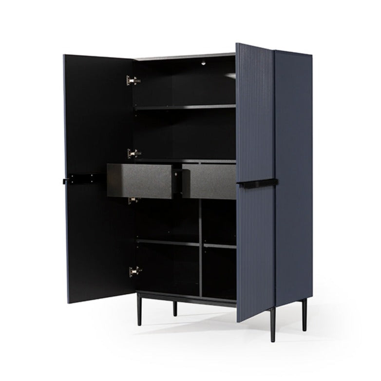 Credenza 2 ante con piede in metallo nero Nicole 100x160 cm