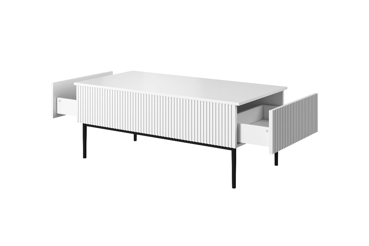 Tavolino Nicole 2 cassetti 120x60 cm piede in metallo nero