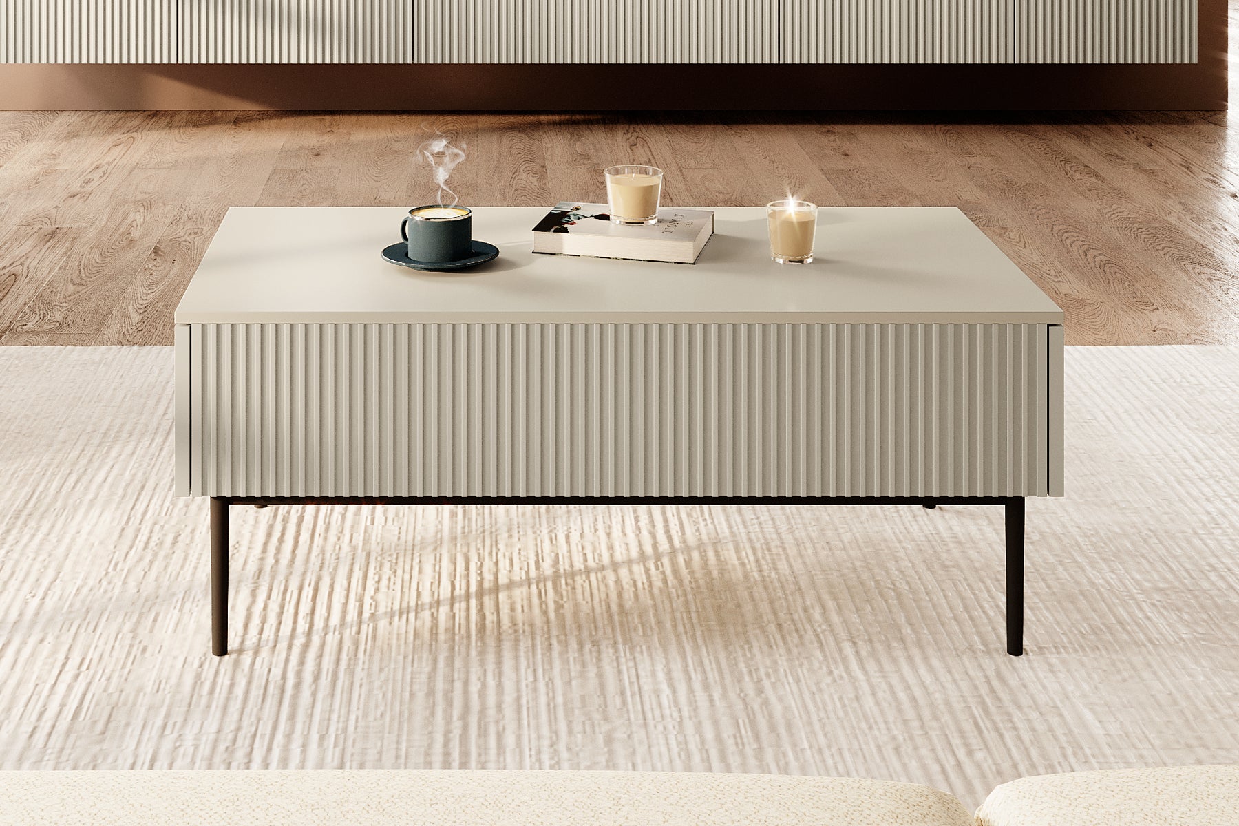 Tavolino Nicole 2 cassetti 120x60 cm piede in metallo nero