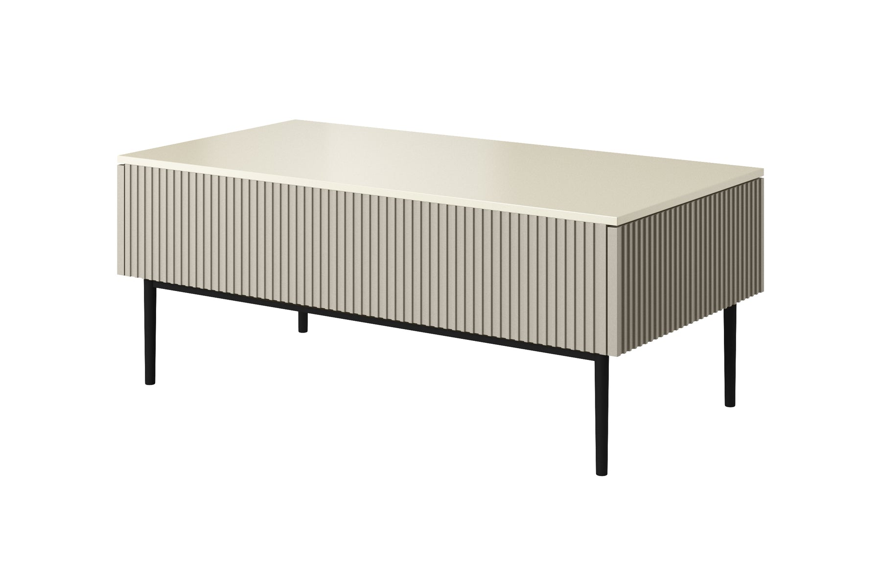 Tavolino Nicole 2 cassetti 120x60 cm piede in metallo nero