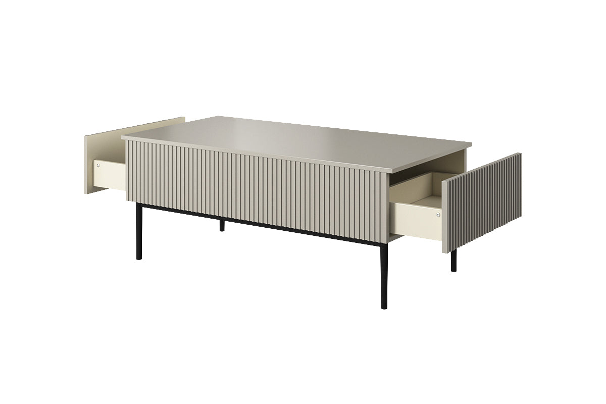 Tavolino Nicole 2 cassetti 120x60 cm piede in metallo nero