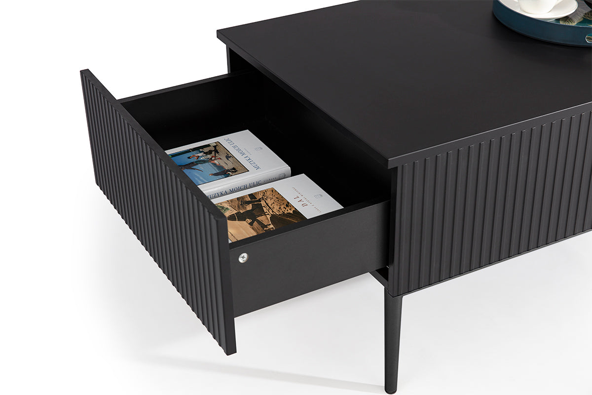Tavolino Nicole 2 cassetti 120x60 cm piede in metallo nero