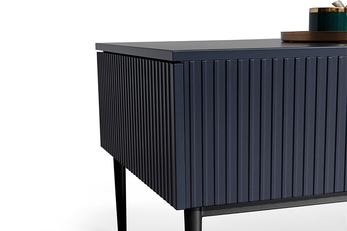 Tavolino Nicole 2 cassetti 120x60 cm piede in metallo nero