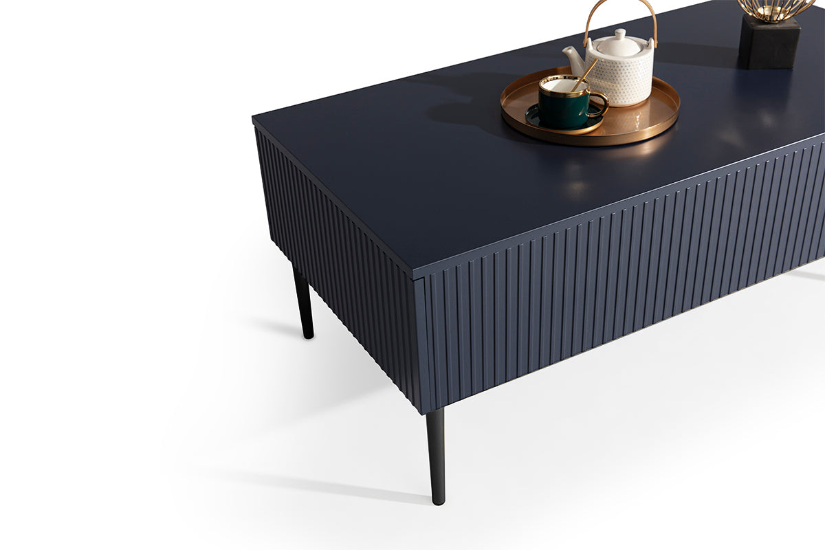 Tavolino Nicole 2 cassetti 120x60 cm piede in metallo nero