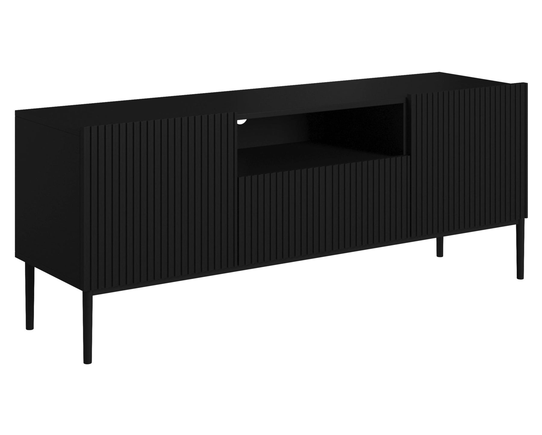 Mobile TV 2 ante e 1 cassetto con piede in metallo nero Nicole 150 x 45 cm