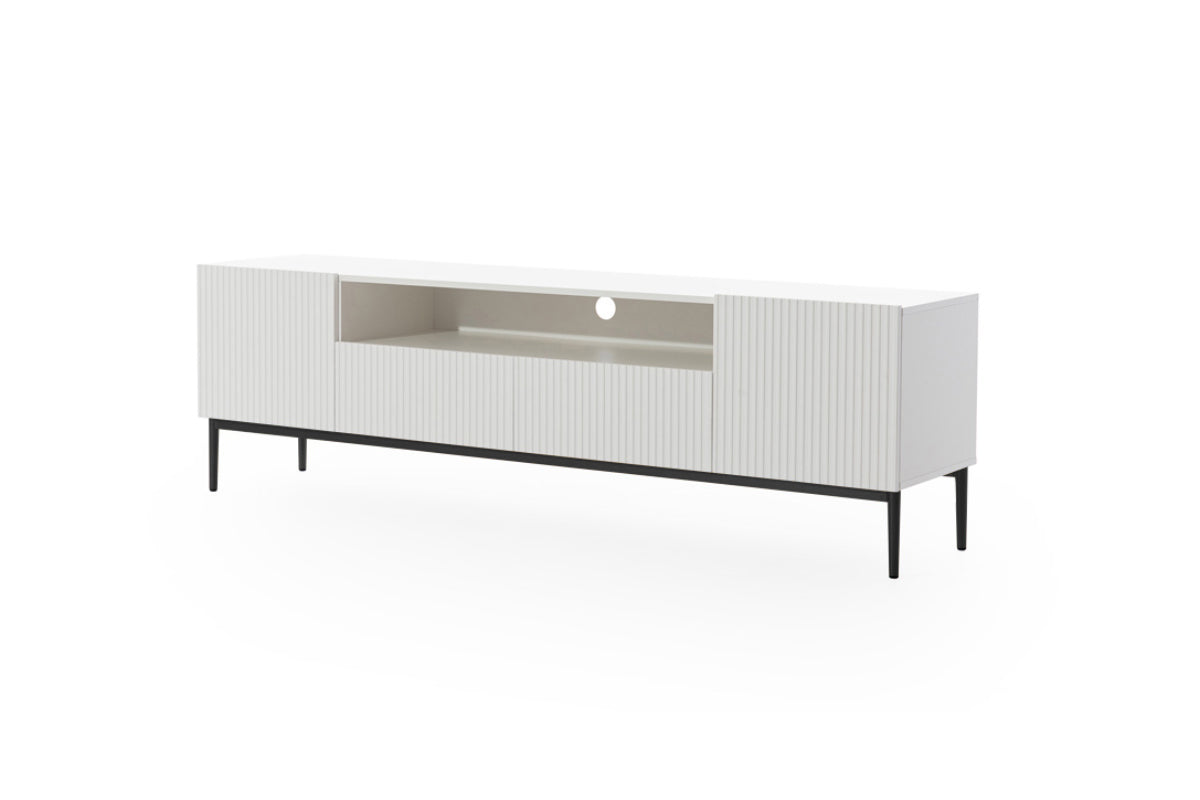 Mobile TV 2 ante e 2 cassetti con piede in metallo nero Nicole 200 x 45 cm