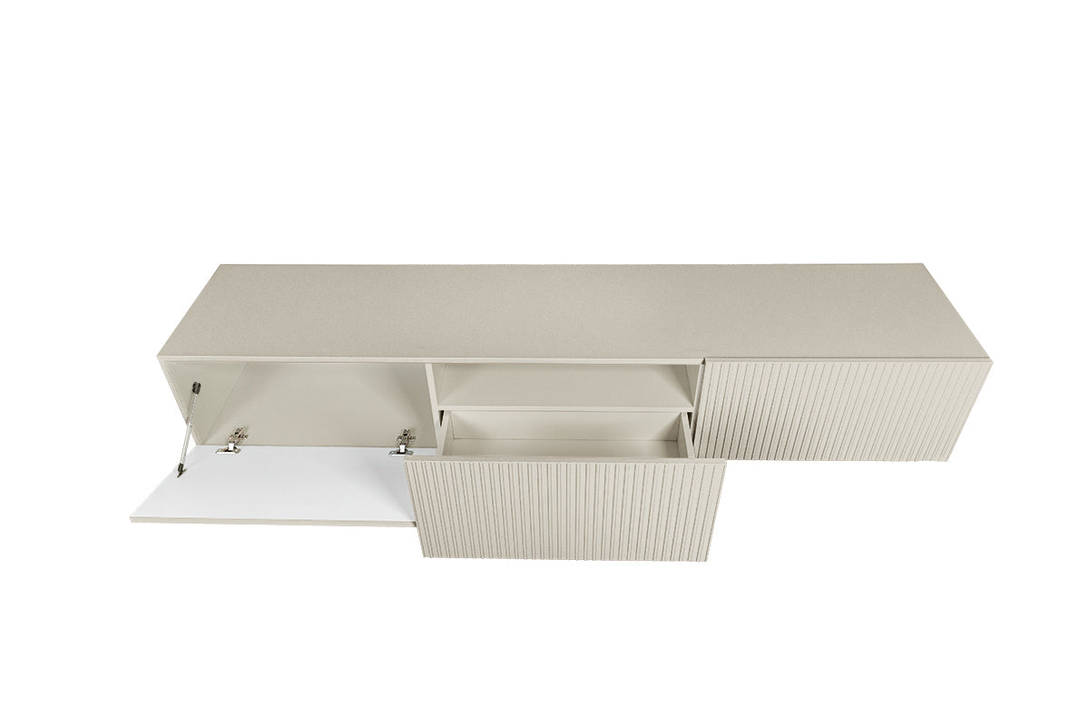 Mobile TV sospeso cachemire con 2 ante a ribalta 1 cassetto Nicole 200 x 45 cm