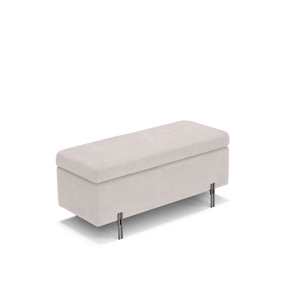 Panca contenitore Made in Italy in tessuto cinigliato beige - SARDORELLA 110x45 cm