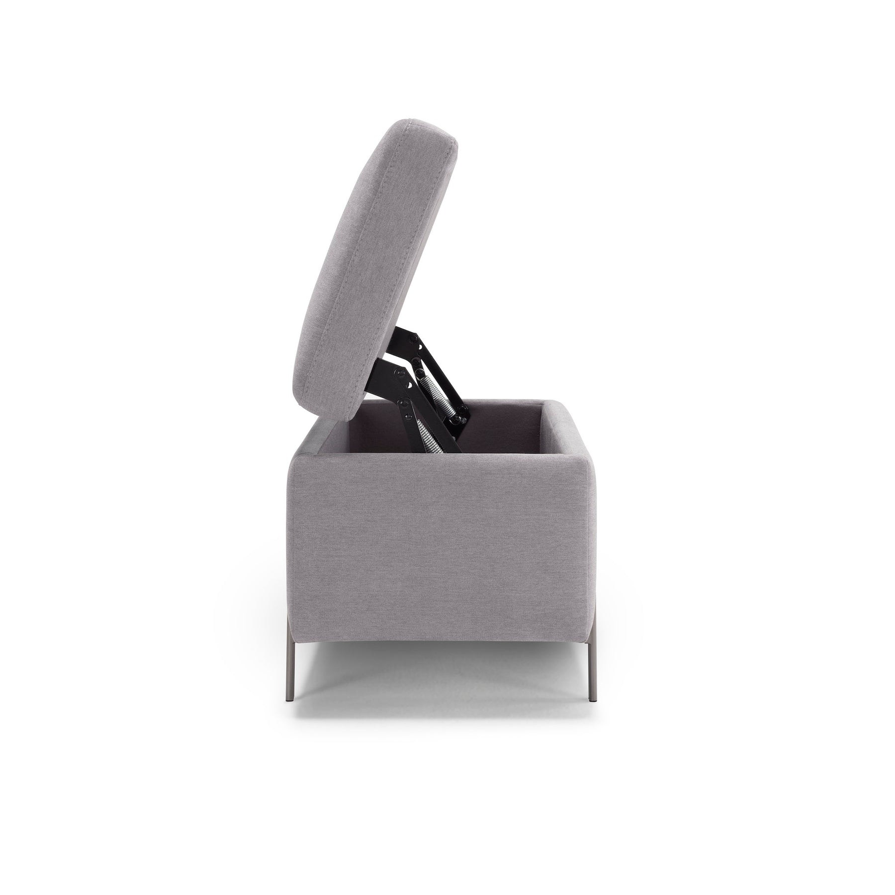 Panca Contenitore Made in Italy in Tessuto Cinigliato Grigio Chiaro - SARDORELLA 110x45 cm