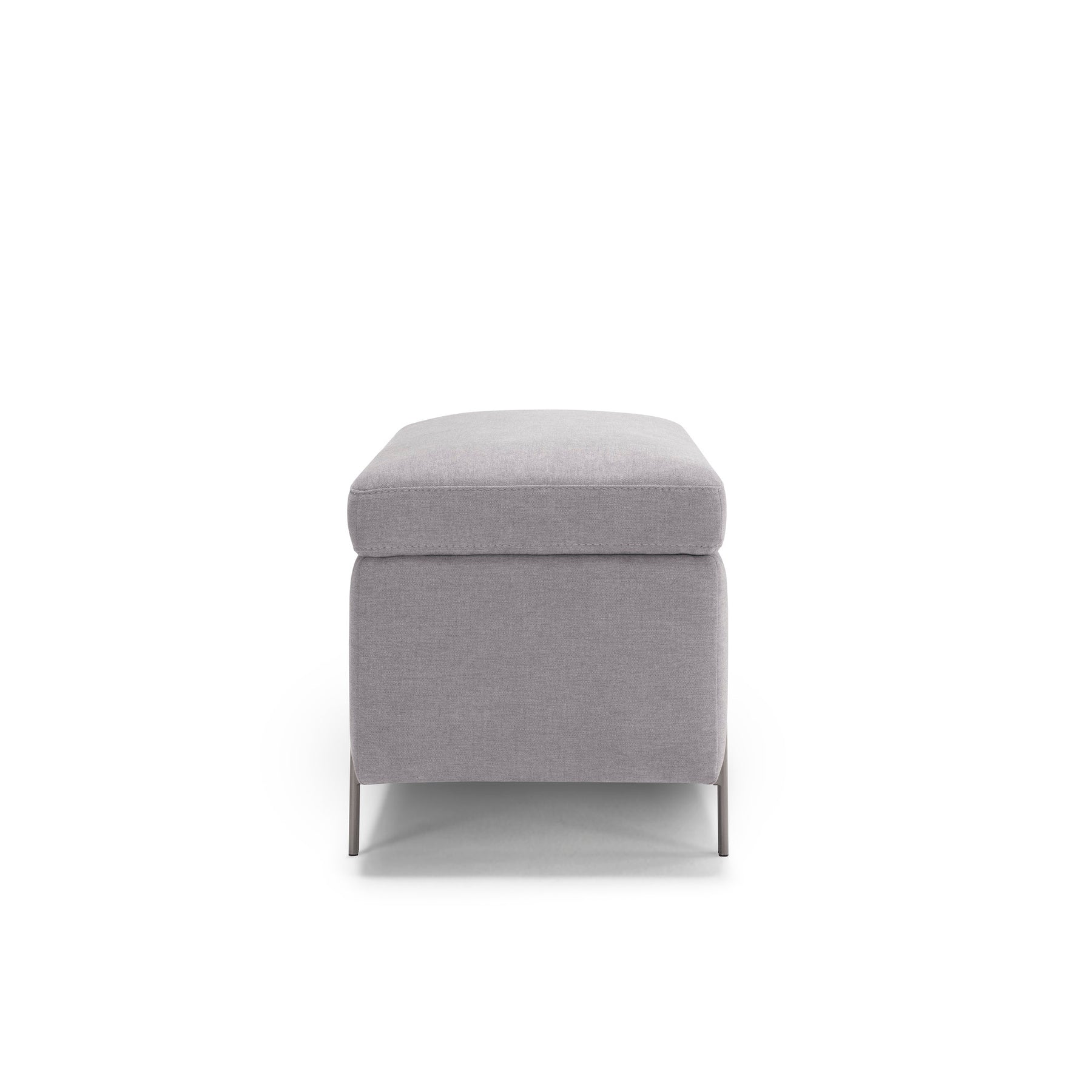 Panca Contenitore Made in Italy in Tessuto Cinigliato Grigio Chiaro - SARDORELLA 110x45 cm