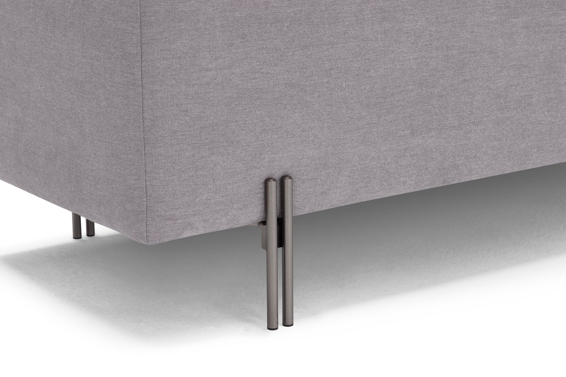 Panca Contenitore Made in Italy in Tessuto Cinigliato Grigio Chiaro - SARDORELLA 110x45 cm
