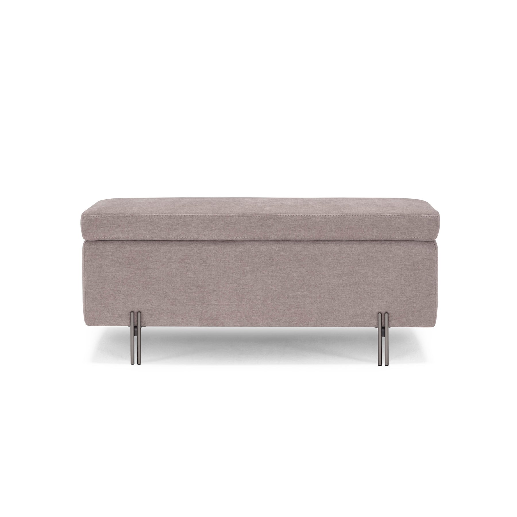 Panca Contenitore Made in Italy in Tessuto Cinigliato Tortora - SARDORELLA 110x45 cm