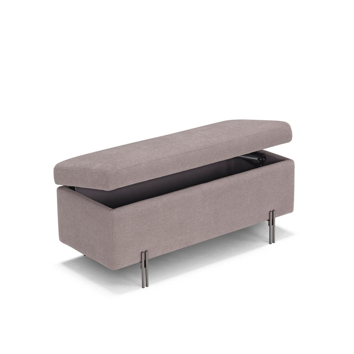 Panca Contenitore Made in Italy in Tessuto Cinigliato Tortora - SARDORELLA 110x45 cm