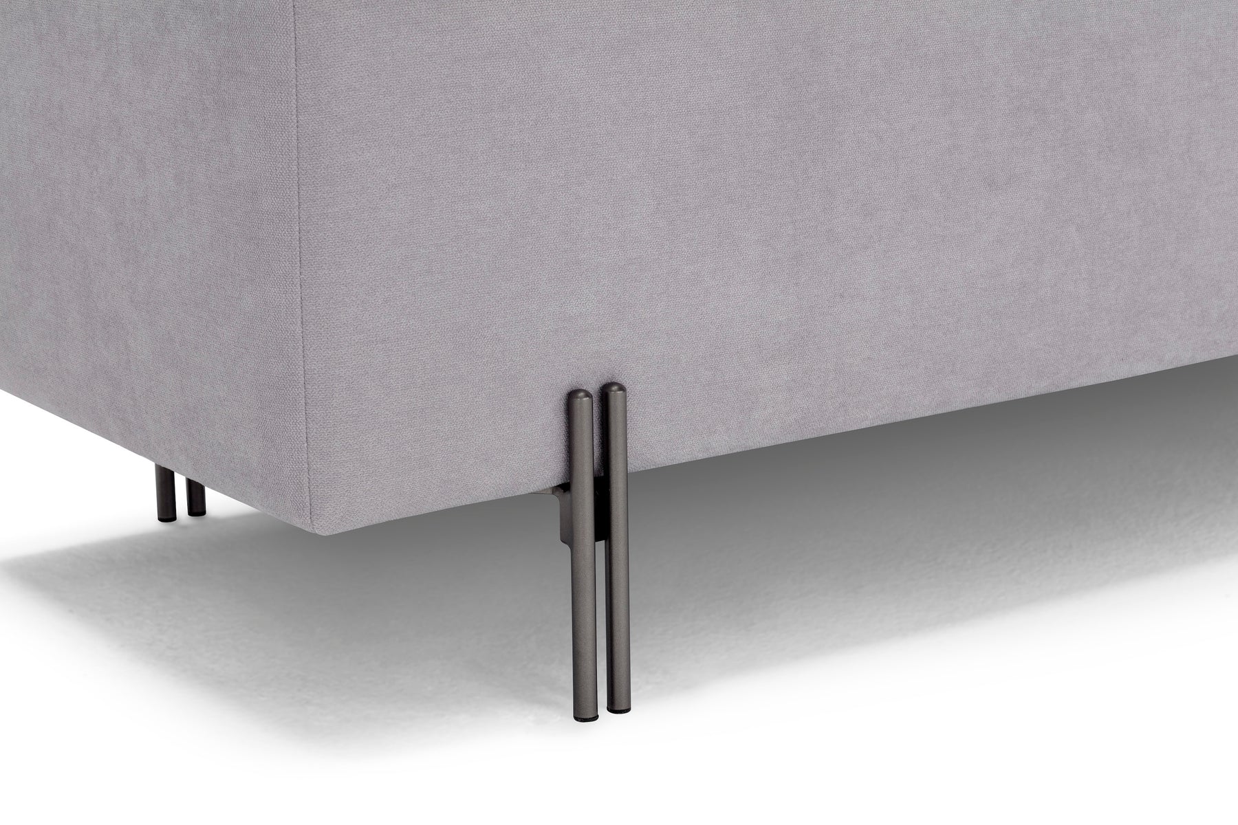 Panca Contenitore Made in Italy Trapuntata in Tessuto Cinigliato Grigio Chiaro - CARAMAGNA 110x45 cm