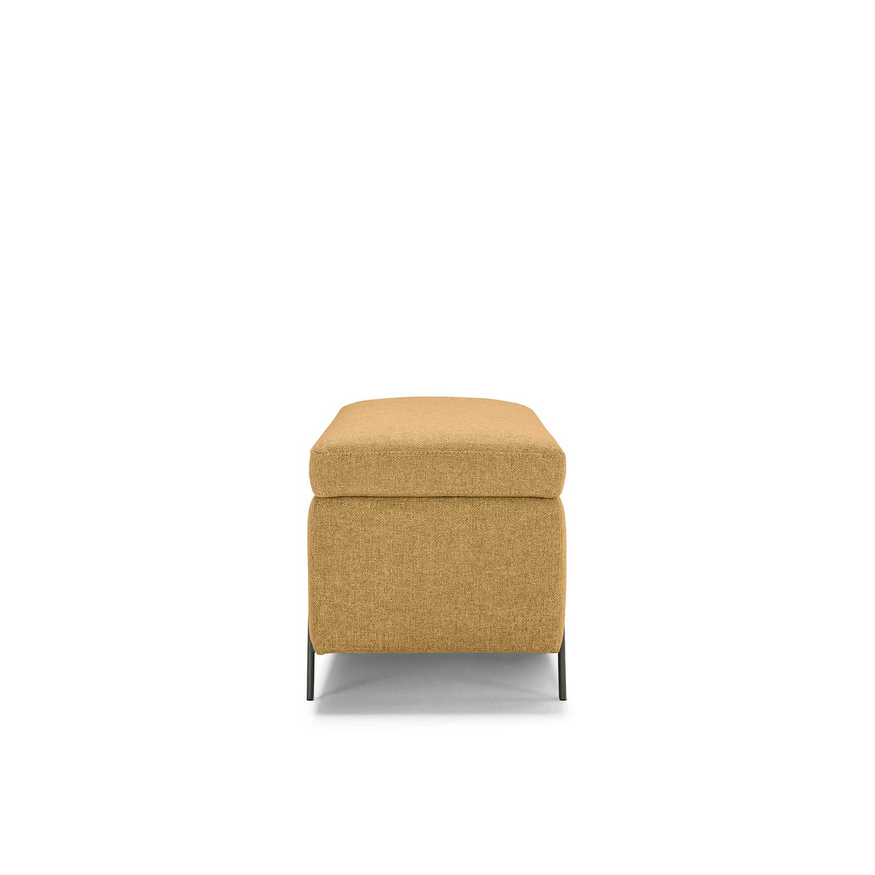 Panca Contenitore Made in Italy in Tessuto Tramato Ocra - SARDORELLA 110x45 cm