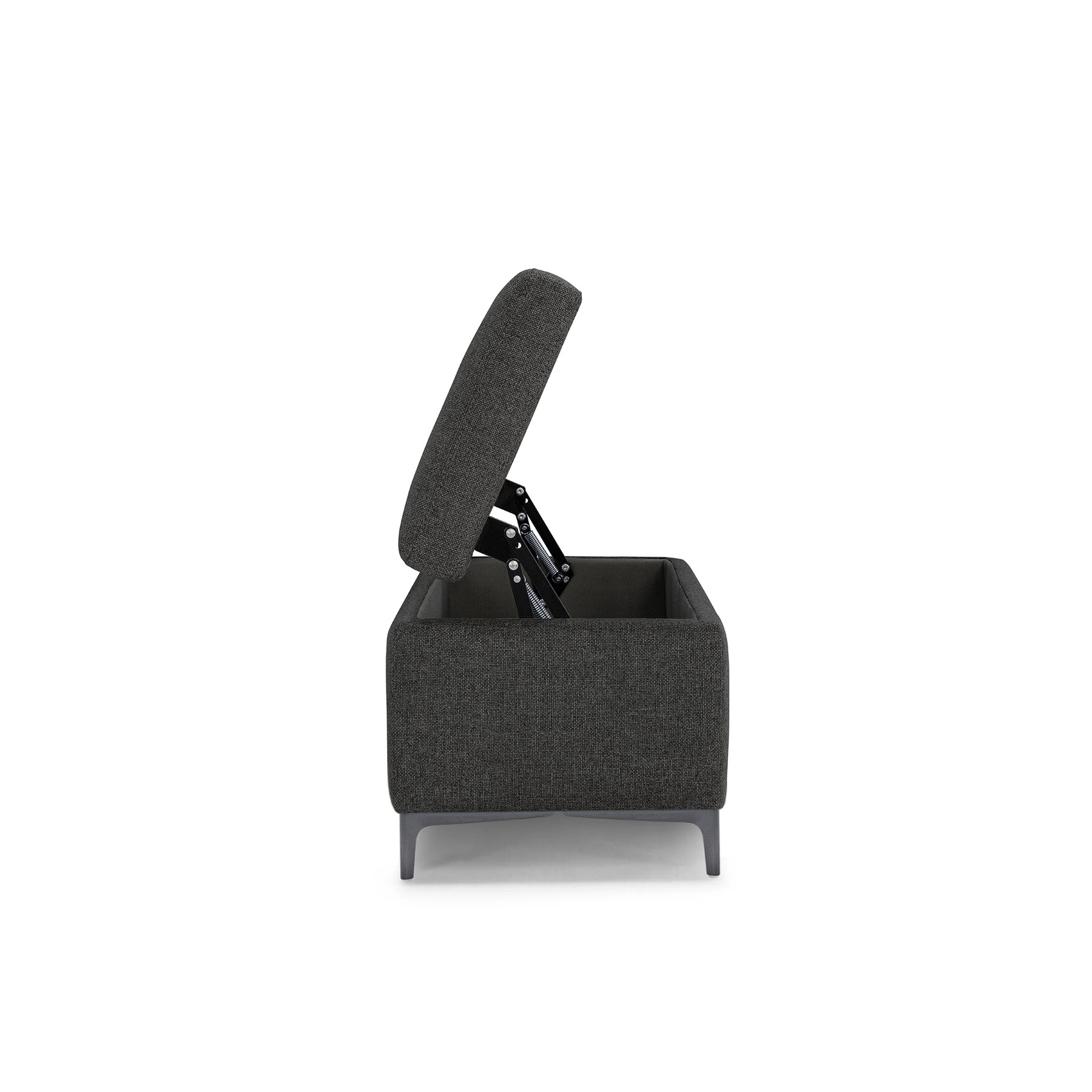 Panca Contenitore Made in Italy in Tessuto Tramato Antracite - AVIGLIANA 110x50 cm