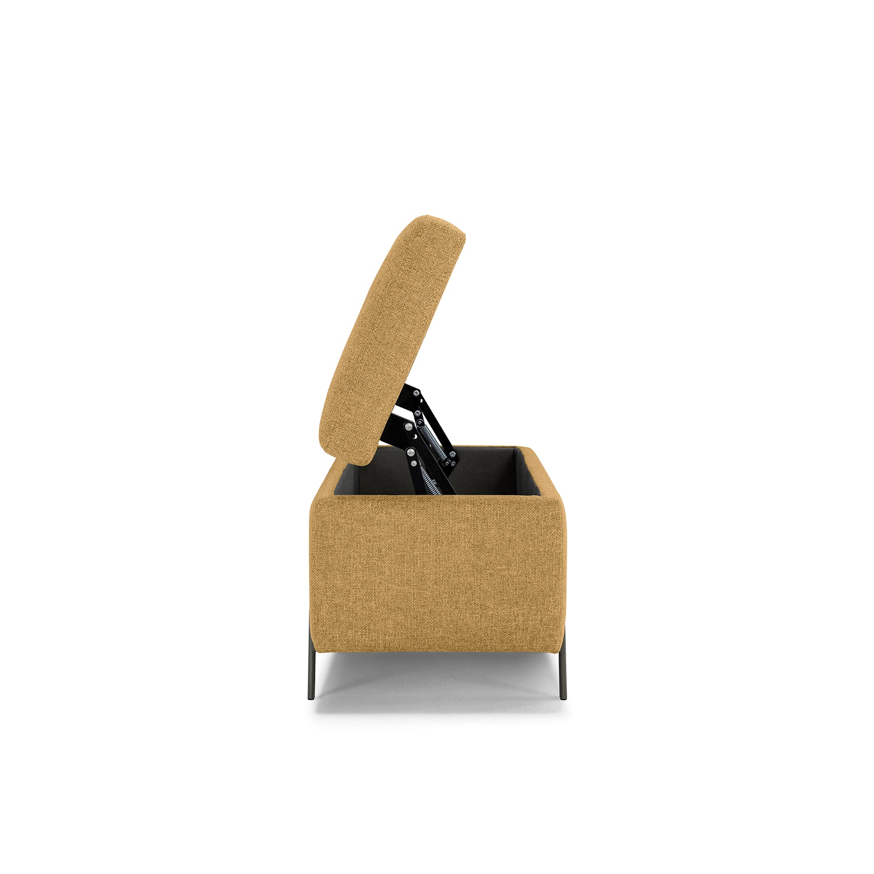 Panca Contenitore Made in Italy in Tessuto Tramato Ocra - SARDORELLA 110x45 cm