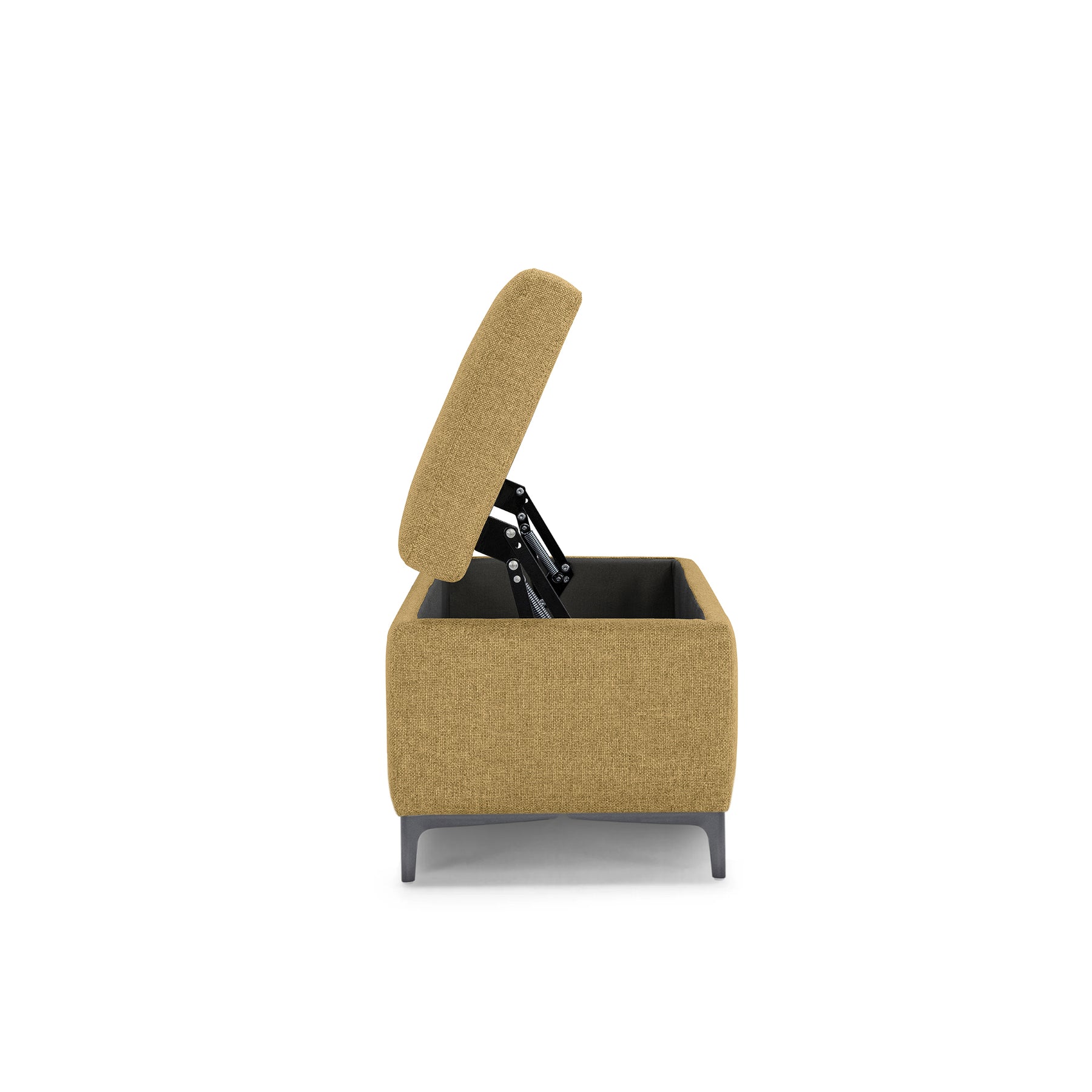 Panca Contenitore Made in Italy in Tessuto Tramato Giallo Ocra - AVIGLIANA 110x50 cm