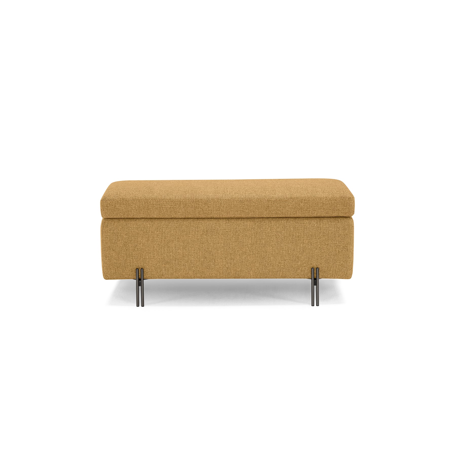 Panca Contenitore Made in Italy in Tessuto Tramato Ocra - SARDORELLA 110x45 cm