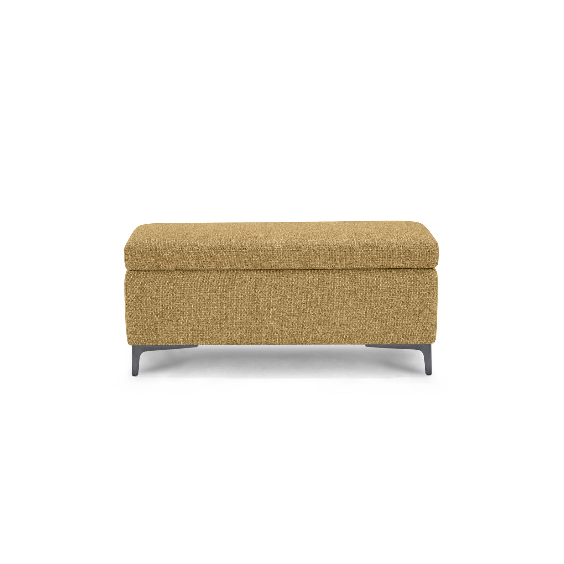 Panca Contenitore Made in Italy in Tessuto Tramato Giallo Ocra - AVIGLIANA 110x50 cm