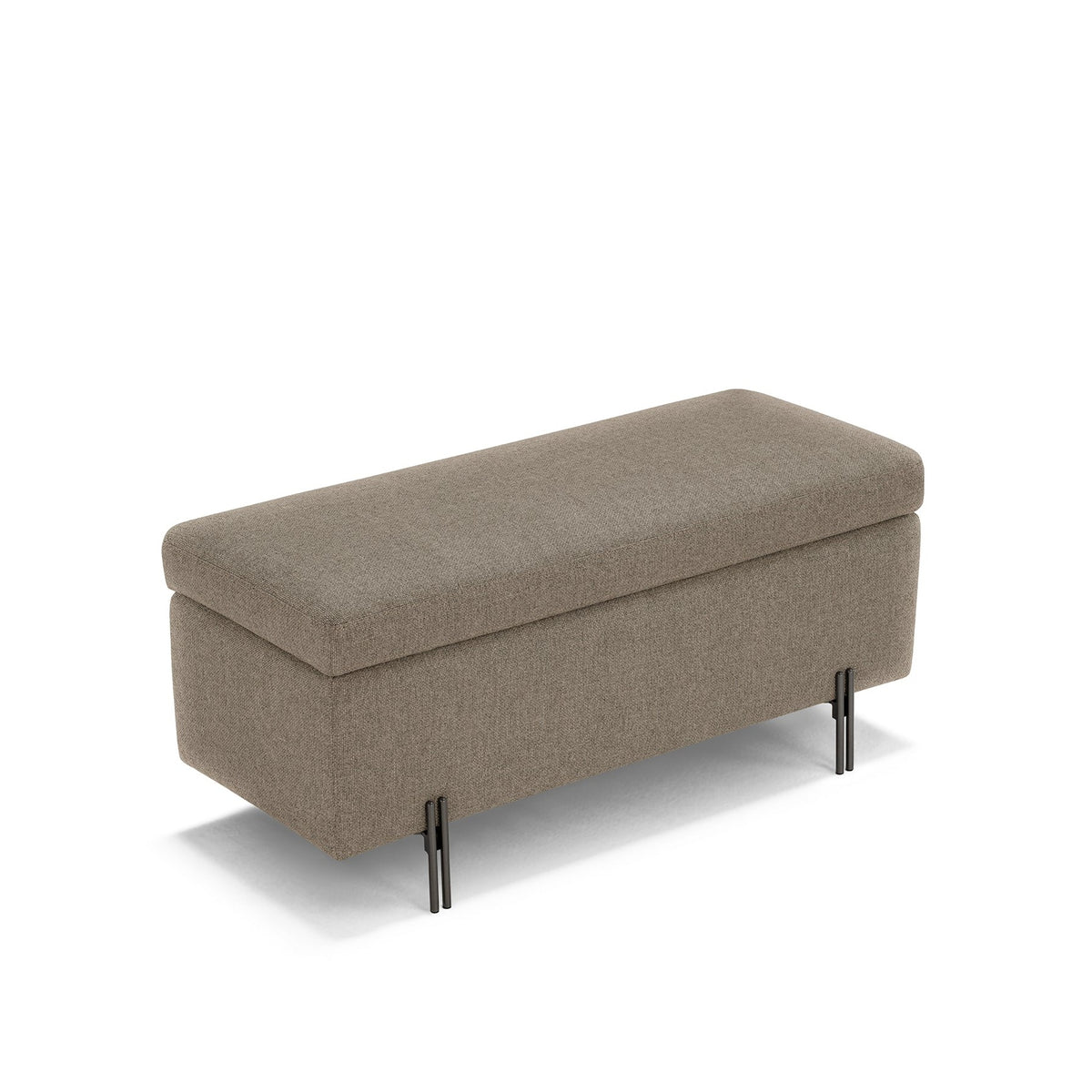 Panca Contenitore Made in Italy in Tessuto Tramato Tortora - SARDORELLA 110x45 cm